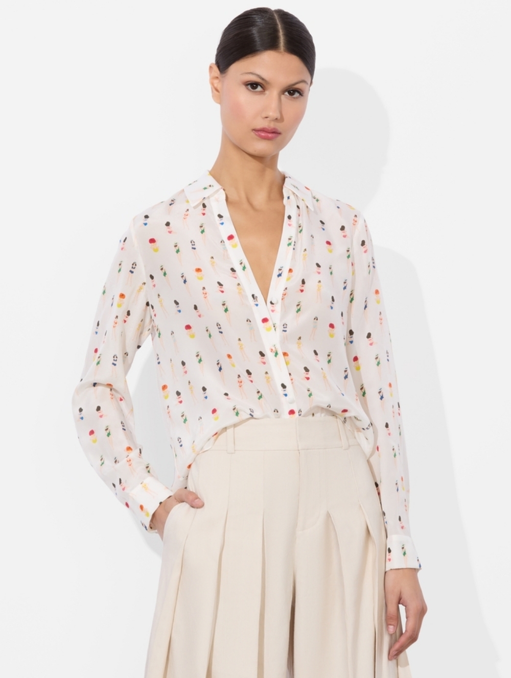 Alice + Olivia ELOISE BUTTON DOWN BLOUSE